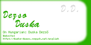 dezso duska business card