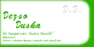 dezso duska business card